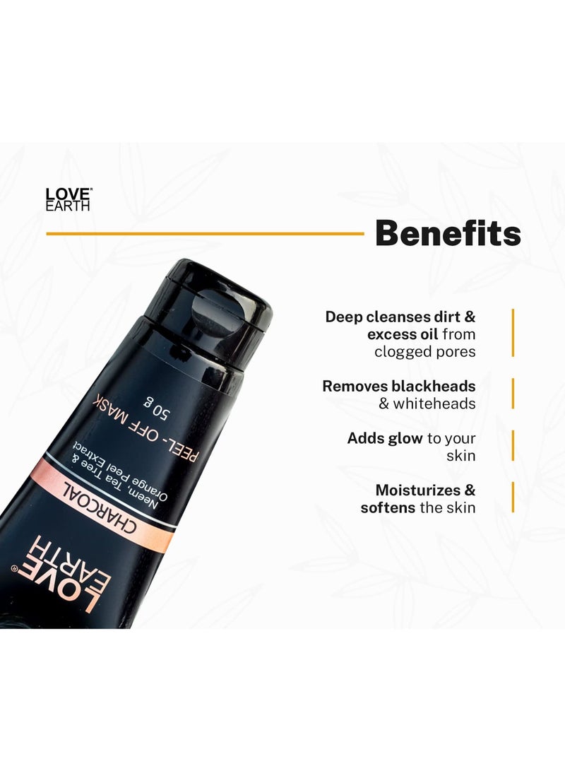 حب الارض قناع التقشير بالفحم مع الفحم المنشط وخلاصة النيم لإزالة حب الشباب والبثور والرؤوس البيضاء 50غم - Image 4