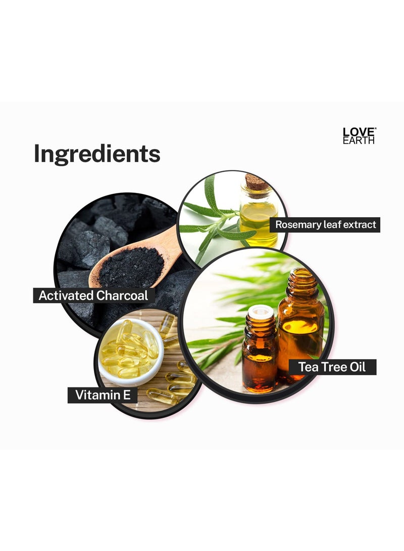 حب الارض قناع التقشير بالفحم مع الفحم المنشط وخلاصة النيم لإزالة حب الشباب والبثور والرؤوس البيضاء 50غم - Image 3