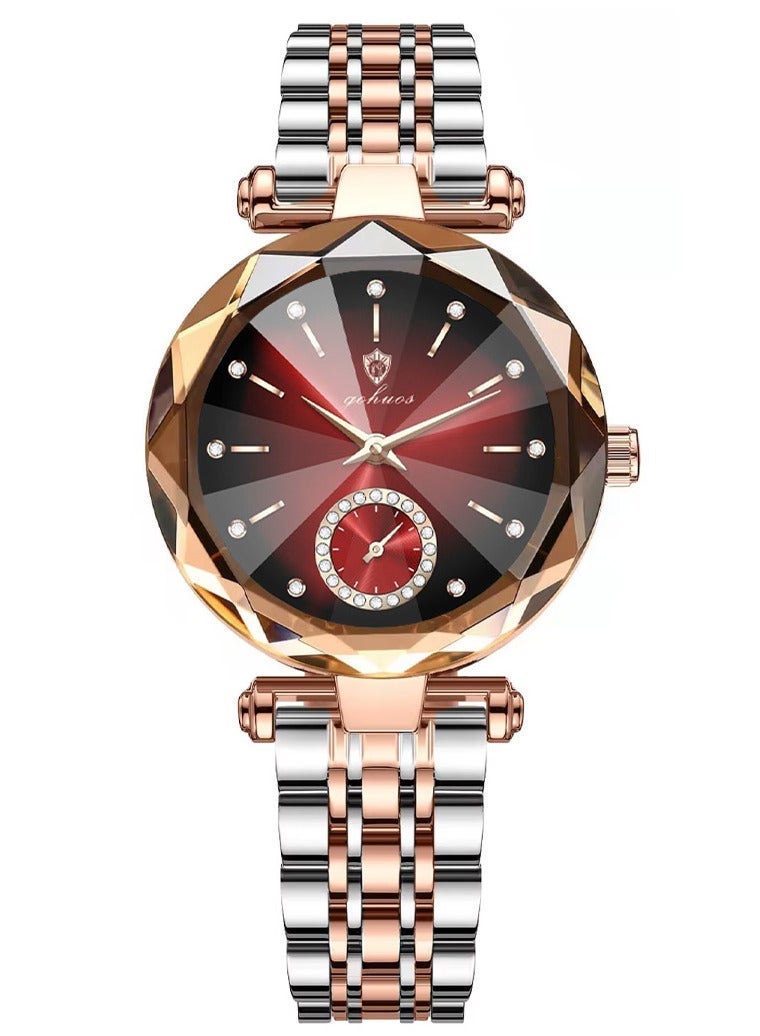 جوهوس ساعة نسائية، ساعة يد كلاسيكية أنثوية فاخرة من الكوارتز الفولاذي المقاوم للماء من أفضل العلامات التجارية - 32 مم - هدية للأم أو الصديقة - Image 4