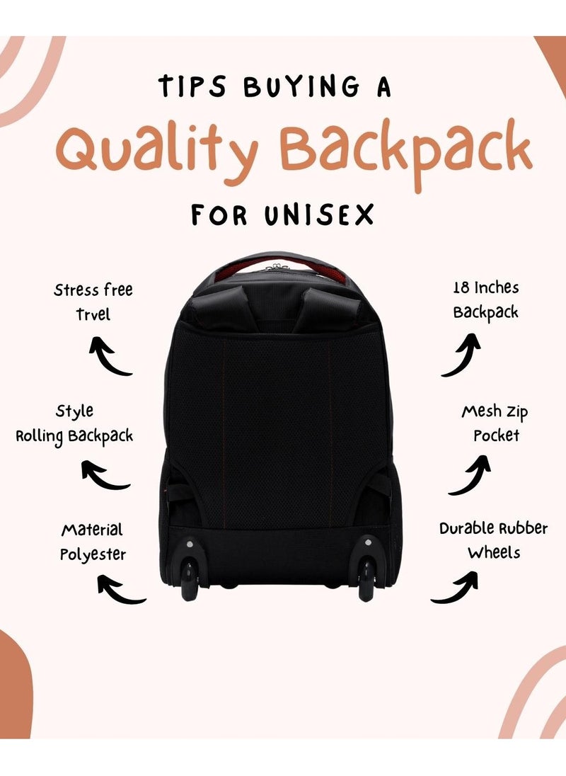 Stargold Water Resistance 2 Wheels Casual Trolley Backpack 18 Inch  - Image 2