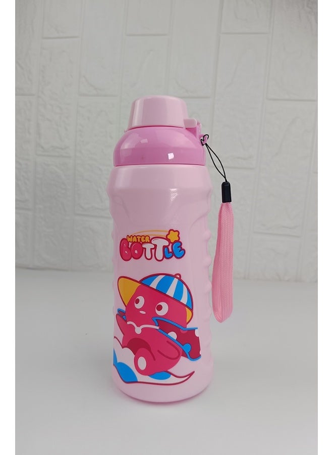 Toshionics 1L Portable Plastic Bento Lunch Box Set with Cute Cartoon Design, Water Tumbler , Spoon and Fork, Sauce Container with 2 Compartments BPA-Free and Lightweight Food Box for Kids – Ideal use in Home and Travel, Daycare, Preschool and Back to School Lunchbox – 17x12x5 cm - Image 3