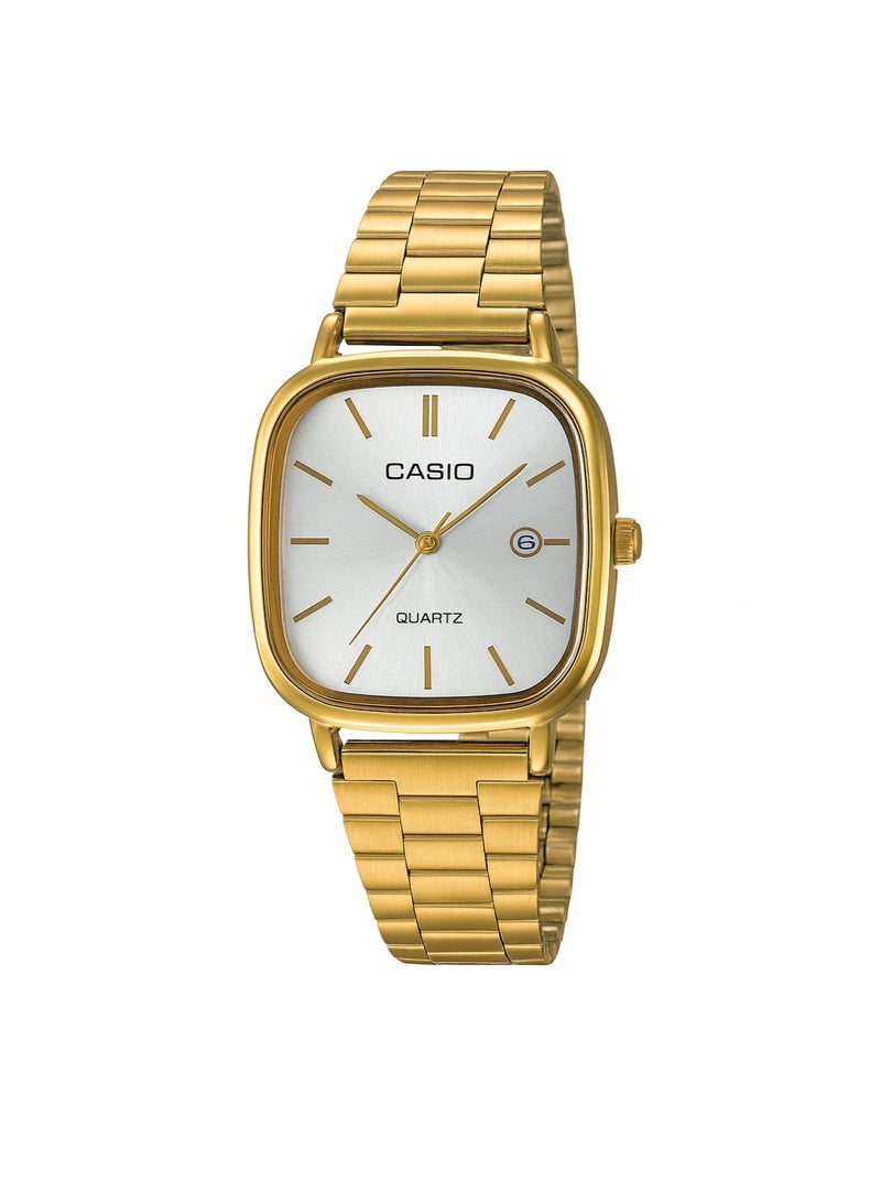 كاسيو ساعة يد كاسيو حريمي كوارتز – سوار ستانلس ستيل ذهبي ومينا أبيض