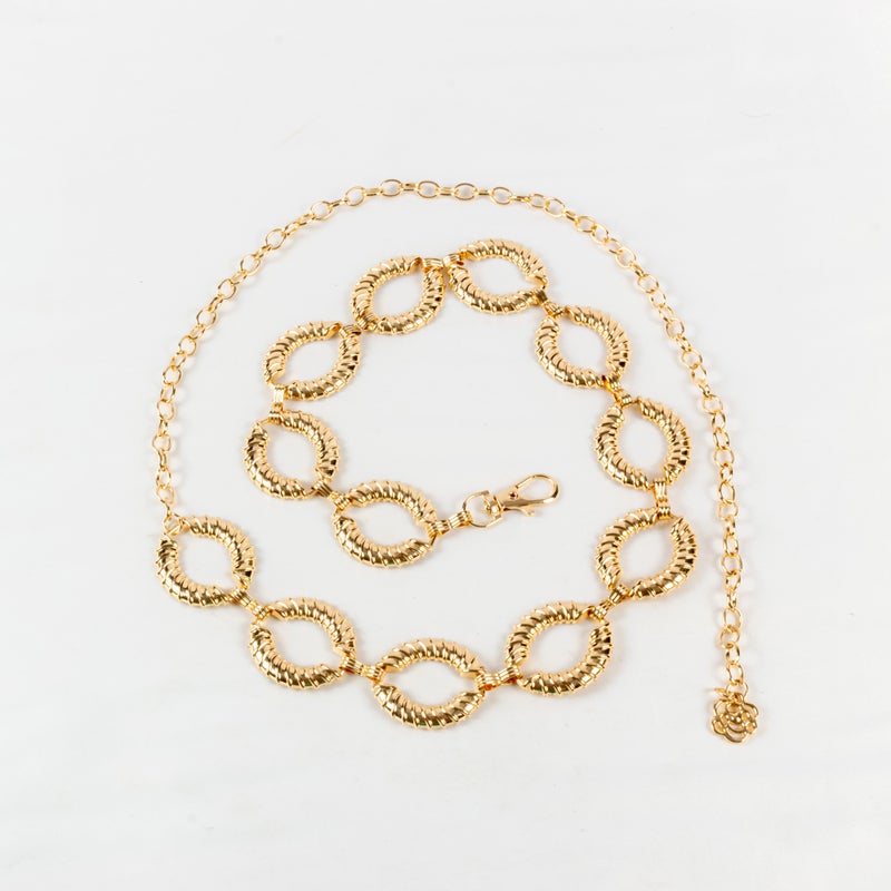 The Black Pearl Accessories Golden Metal Waist Belt For Her - Image 1