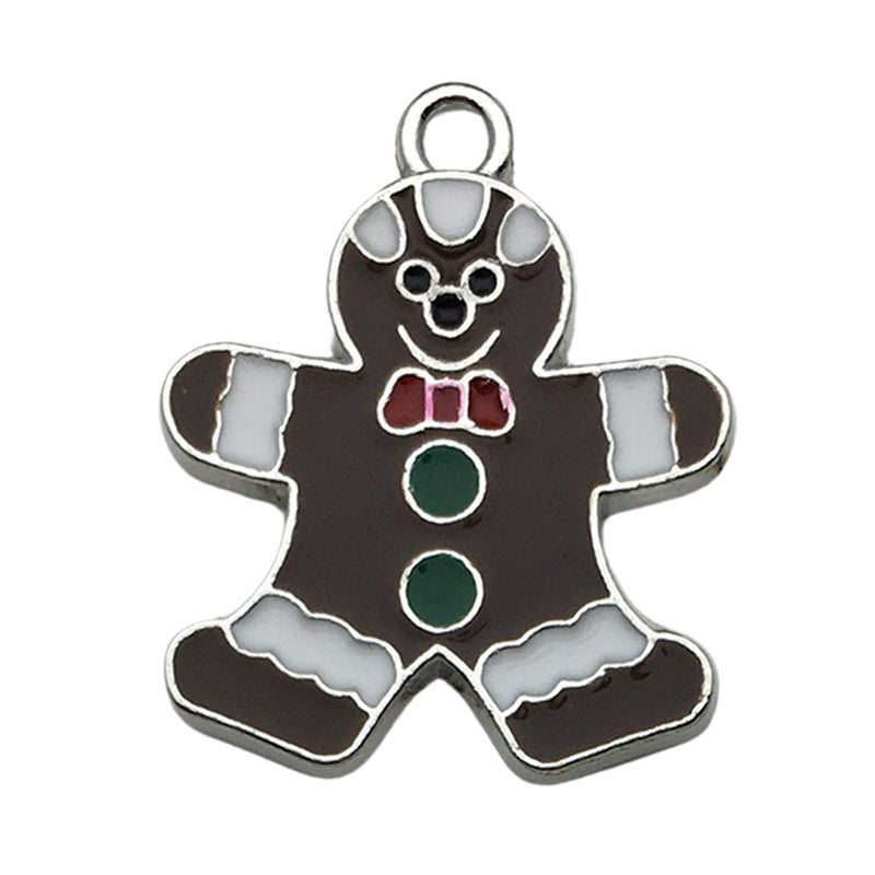 White K Oil Drop Alloy Santa Christmas Tree DIY Earring Pendants Doll 17x21mm-2.1g-12640