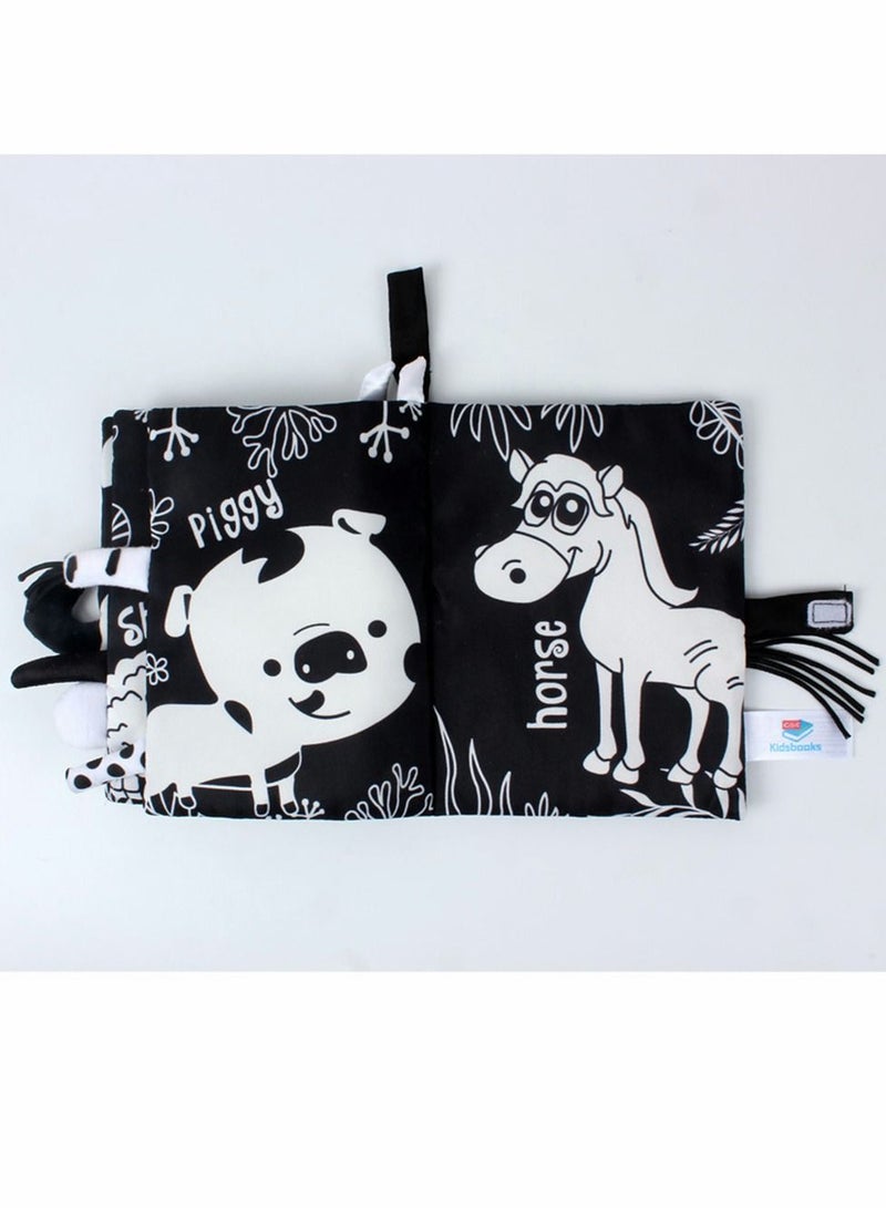 NIBEMINENT Baby Safety Nontoxic 3D Cloth Book Black and White Cow Farm Pattern Soft Early Education Identify Toys Gifts for 1 2 3 Years Old Toddlers Boys Girls Newborns - Image 4