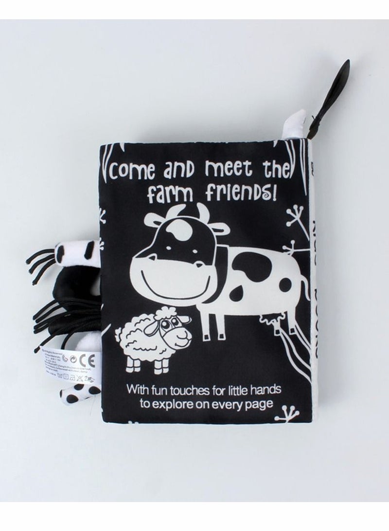 NIBEMINENT Baby Safety Nontoxic 3D Cloth Book Black and White Cow Farm Pattern Soft Early Education Identify Toys Gifts for 1 2 3 Years Old Toddlers Boys Girls Newborns - Image 5