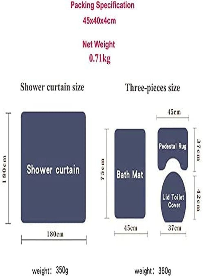DDS-DUDES 4Pcs Easter Shower Curtain Sets，Funny Rabbit Easter and Blue Eggs for Bathroom Decor，Happy Easter Rabbit Waterproof Fabric Curtains with Hooks 71x71 inches (Colour F) - Image 5