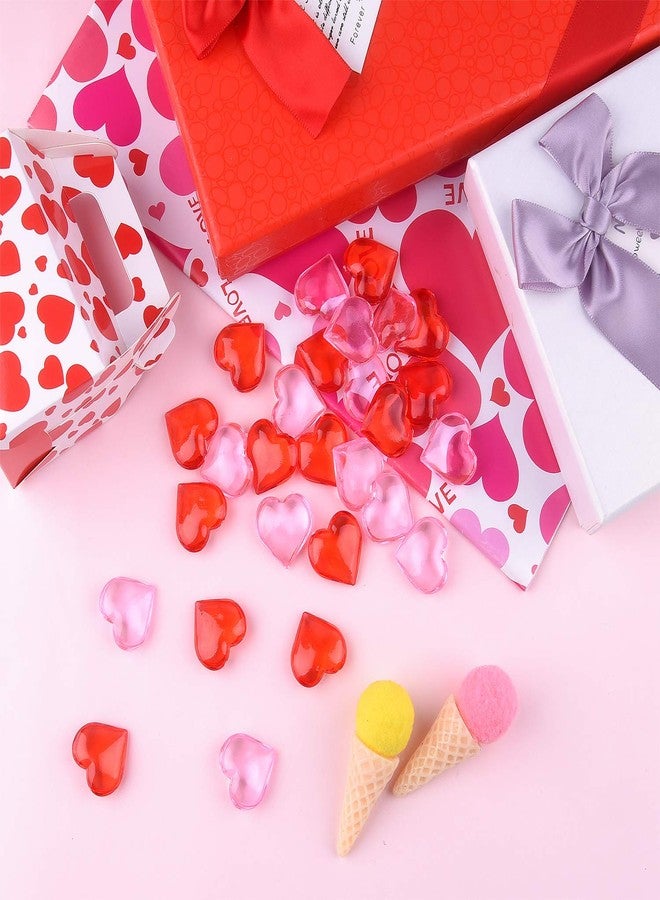 FEPITO 100Pcs Acrylic Heart for Valentine's Day Decorations, 0.87Inch Valentine's Day Heart Ornaments for Vase Filler,Table Scatter,Wedding Decorations (Red and Pink) - Image 4