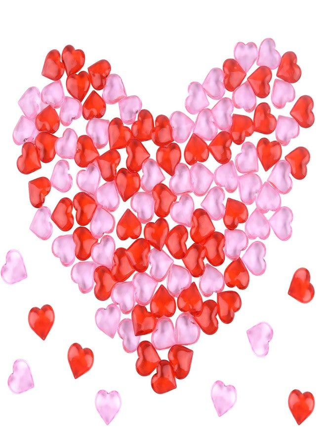 FEPITO 100Pcs Acrylic Heart for Valentine's Day Decorations, 0.87Inch Valentine's Day Heart Ornaments for Vase Filler,Table Scatter,Wedding Decorations (Red and Pink) - Image 3
