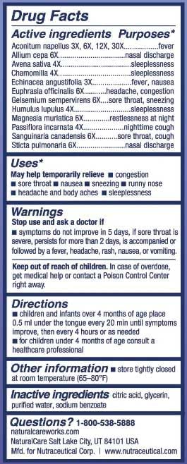 NatraBio NaturalCare Childrens Cold  Flu Relief Nighttime 1 fl oz - Image 4