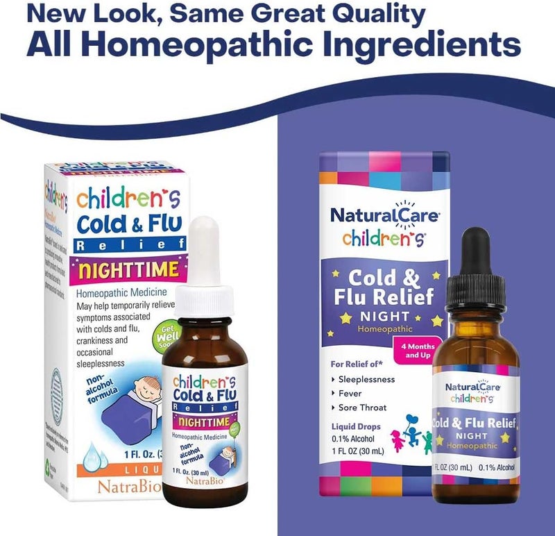 NatraBio NaturalCare Childrens Cold  Flu Relief Nighttime 1 fl oz - Image 2