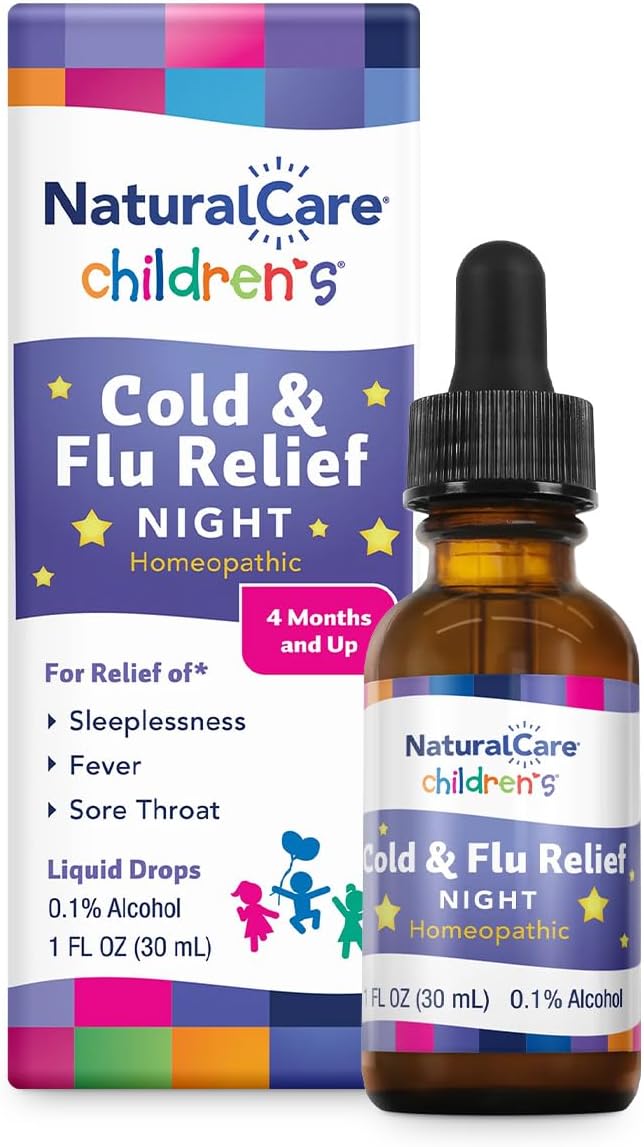 NatraBio NaturalCare Childrens Cold  Flu Relief Nighttime 1 fl oz - Image 1