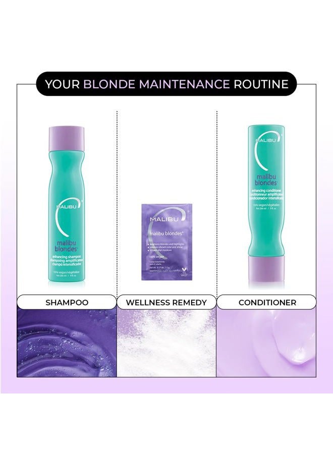 Malibu C Blondes Wellness Remedy - Removes Discoloration from Bleached, Highlighted or Natural Blonde Hair + Restores Vibrance and Shine with Vitamin C Complex (1 Packet) - Image 4