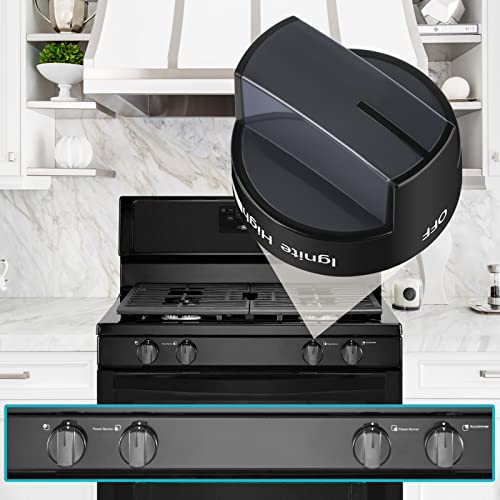 TURNEGOO W10339442 Gas Stove Knobs, Cooktop Surface Burner Control Knobs Black Replacement, Compatible with Whirlpool Gas Range/Stove/Oven, Replaces WPW10339442 PS11753188 (2packs) - Image 5