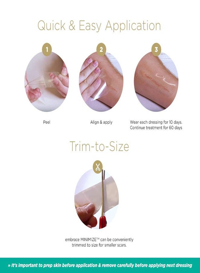 Embrace Minimize for Old Scars, Medical-Grade Silicone Scar Sheets for Hypertrophic & Keloid Scars from Surgeries, Cuts & Injuries, 4.7 Inch, Large, 30-Day Supply - Image 3
