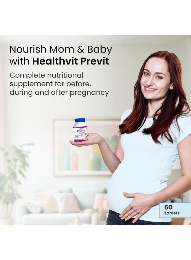 HealthVit هيلث فيت بريفِت بري ناتال كومبليت مولتي فيتامين للحمل وما بعد الحمل - 60 قرص - Image 3