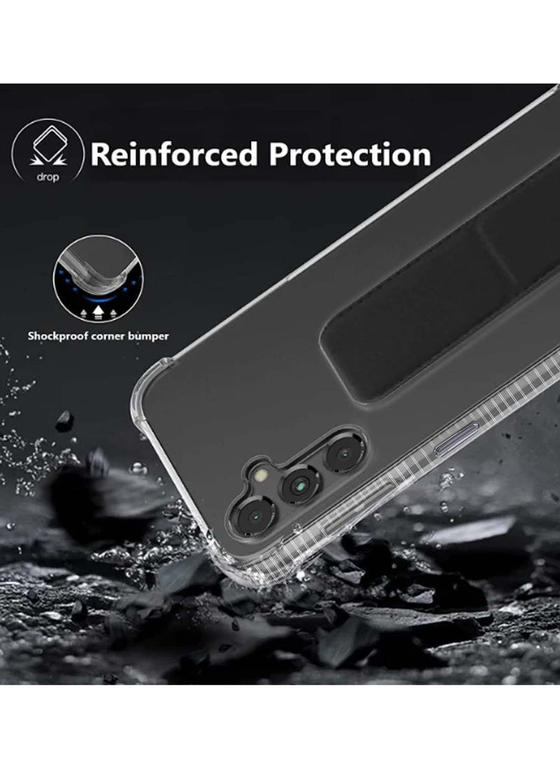 دبليو تيك سامسونج جالاكسي S25 بلس 2025 TPU غطاء وسادة هوائي بمقبض يدوي - شفاف / أسود - Image 4