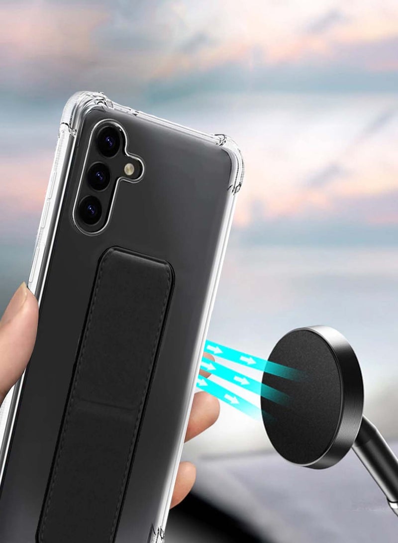 دبليو تيك سامسونج جالاكسي S25 بلس 2025 TPU غطاء وسادة هوائي بمقبض يدوي - شفاف / أسود - Image 5