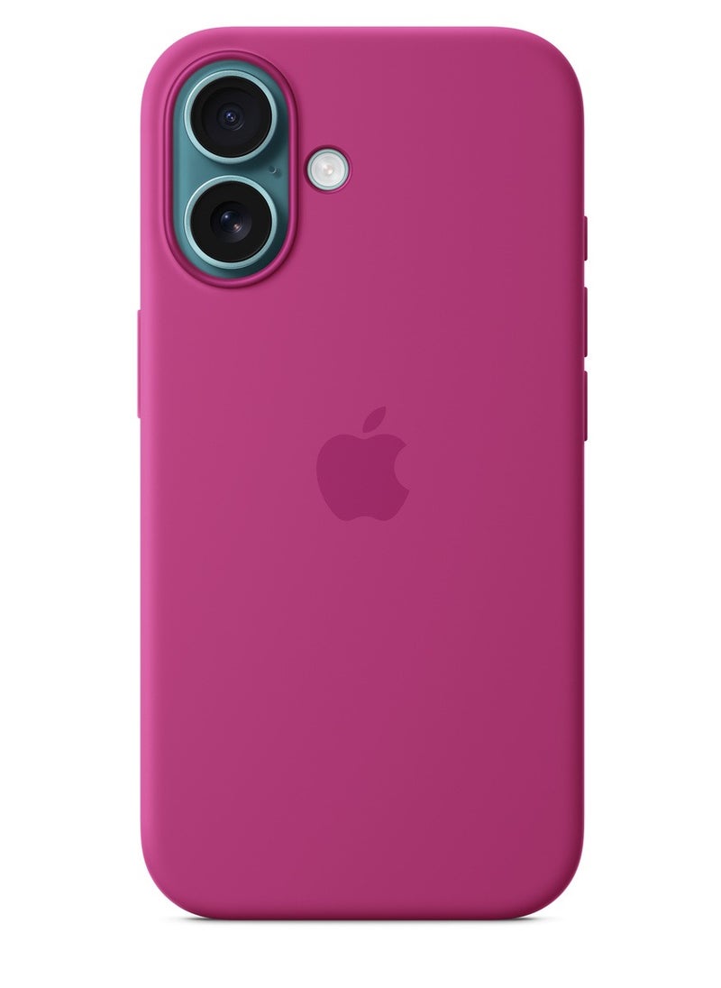 eBarakah - iPhone 16 Silicone Case Compatible with MagSafe | Premium Shockproof, Soft Touch, Durable Protection | Stylish Colors | MagSafe Compatible iPhone Case | Fuchsia - Image 1