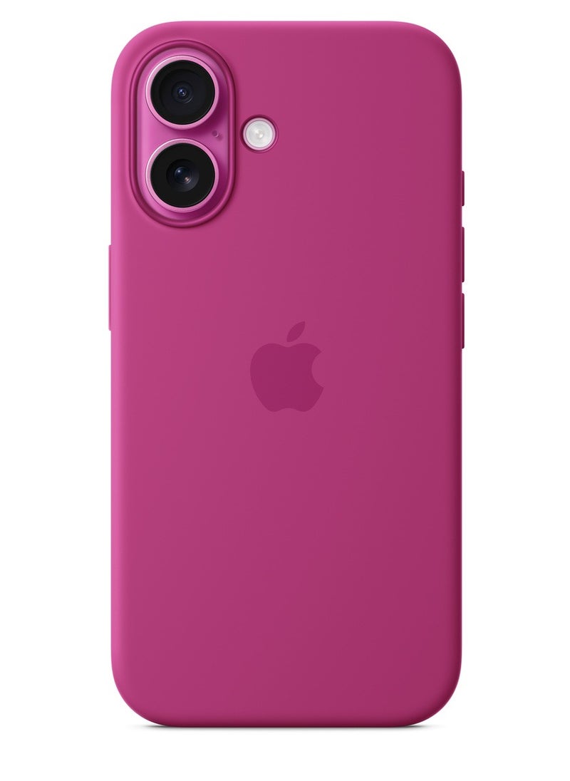 eBarakah - iPhone 16 Silicone Case Compatible with MagSafe | Premium Shockproof, Soft Touch, Durable Protection | Stylish Colors | MagSafe Compatible iPhone Case | Fuchsia - Image 1