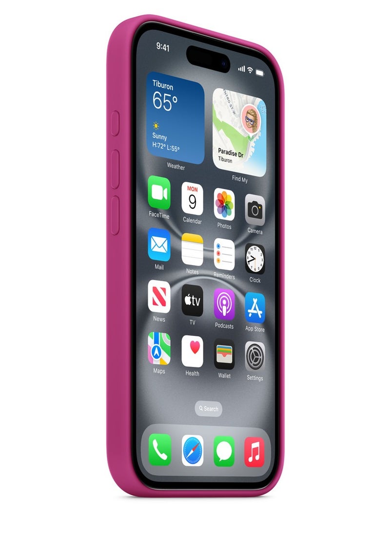 eBarakah - iPhone 16 Silicone Case Compatible with MagSafe | Premium Shockproof, Soft Touch, Durable Protection | Stylish Colors | MagSafe Compatible iPhone Case | Fuchsia - Image 1