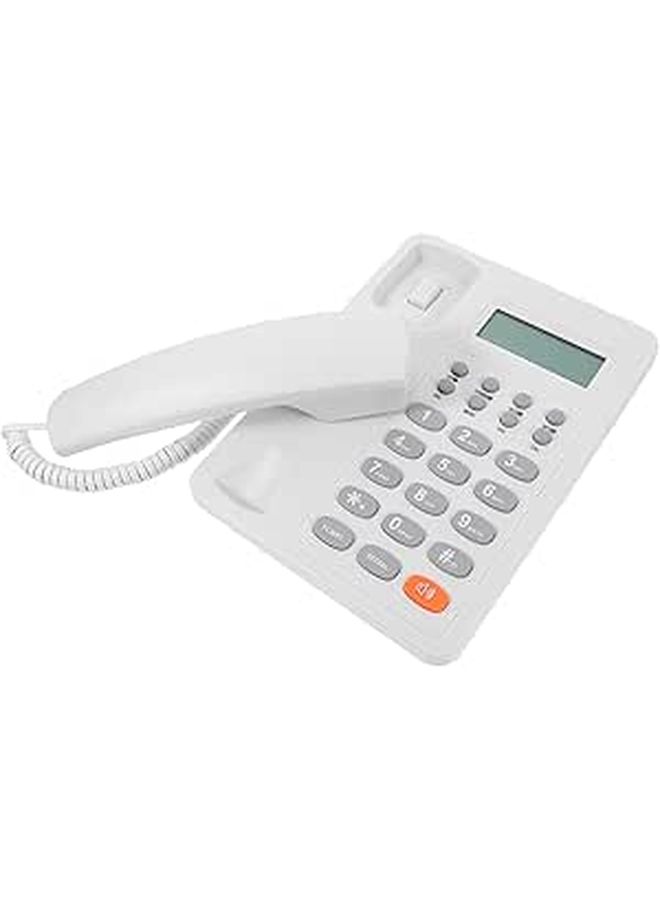Corded Wired Desk Telephone Landline Fixed Phone for Home Office Commercial Use White - Image 1