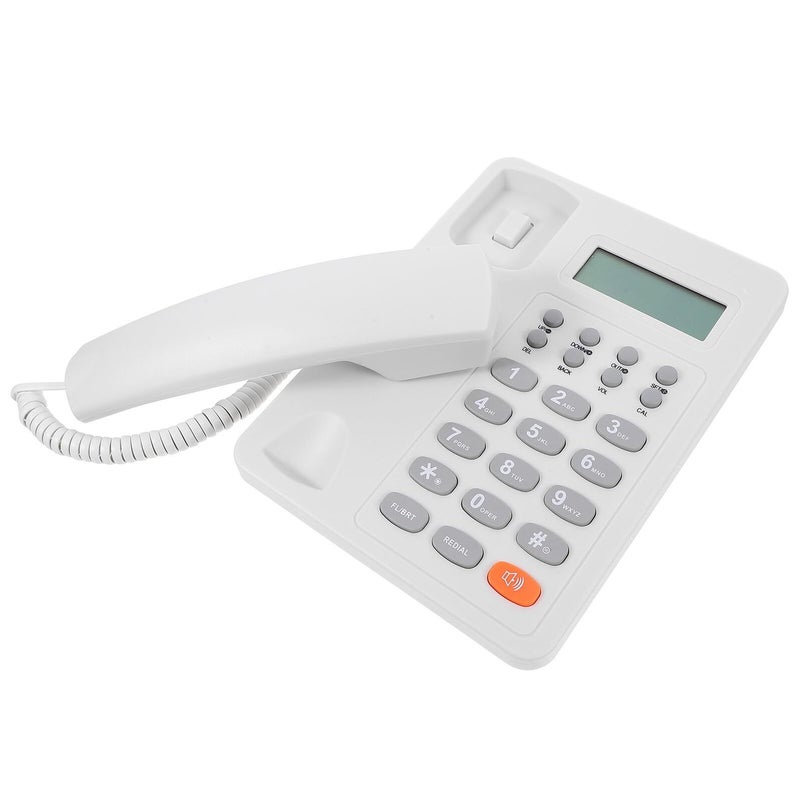 Corded Wired Desk Telephone Landline Fixed Phone for Home Office Commercial Use White - Image 2