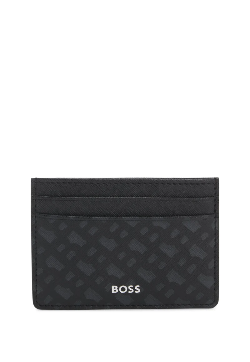 BOSS Monogram card holder with foil-embossed logo