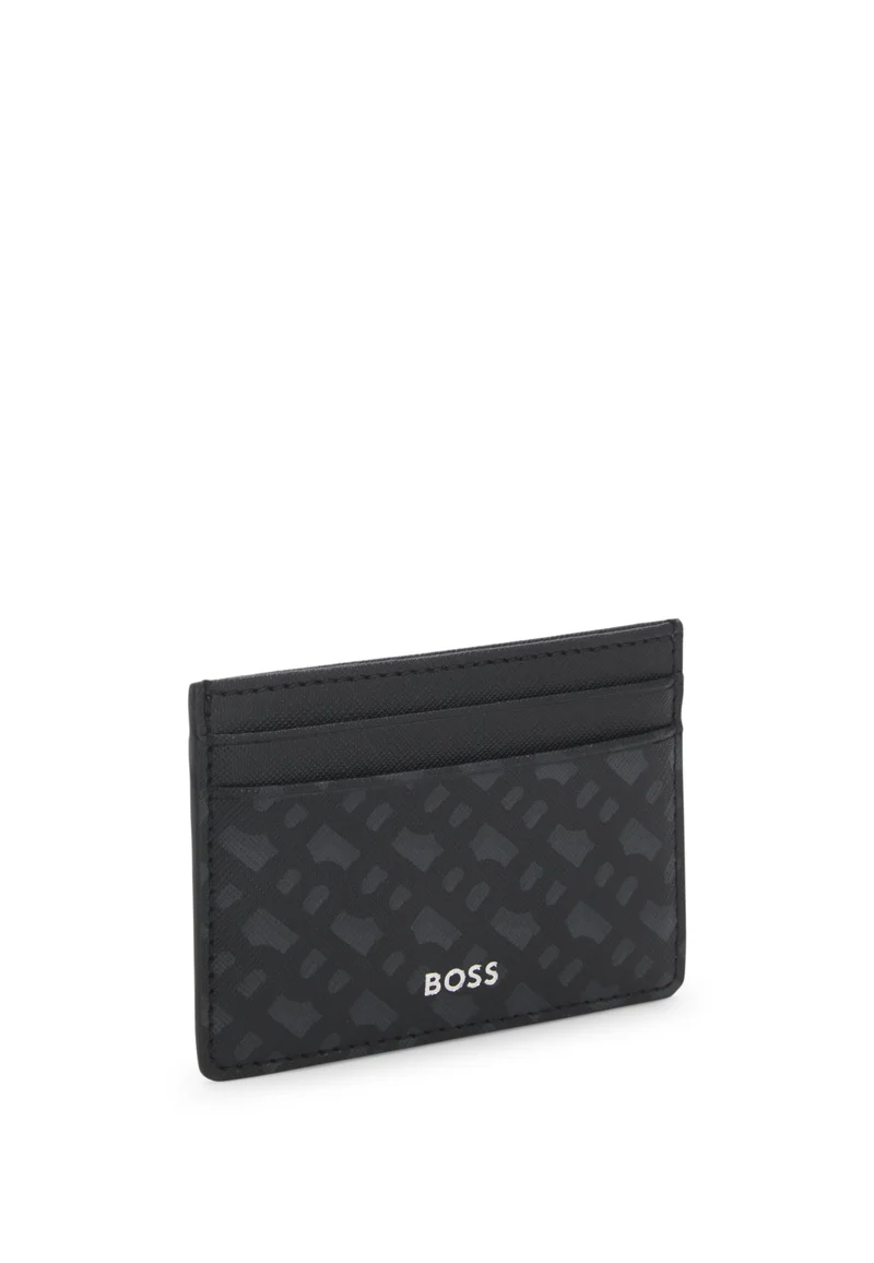 BOSS Monogram card holder with foil-embossed logo