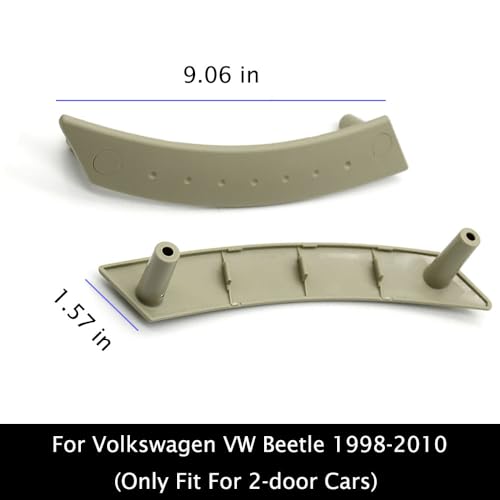Goodithy 2PCS Door Pull Handle Covers for Volkswagen VW Beetle Interior LeftRight Door Handle Panel Set Trim Replacement 19982010 1C0867171A1C0867172A Beige - Image 3