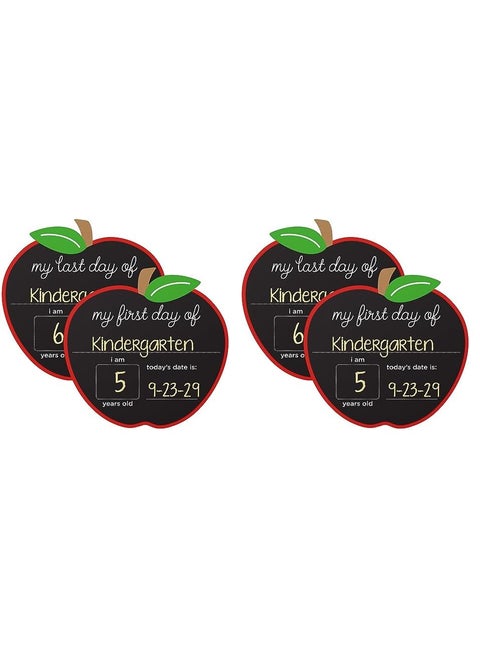 Pearhead First and Last Day of School Reversible Chalkboard Reusable Photo Sharing Prop with Chalk Celebrate School Memories and Milestones Pack of 2