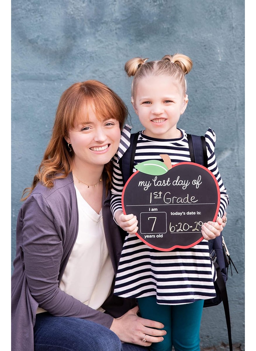 pearhead Pearhead First and Last Day of School Reversible Chalkboard Reusable Photo Sharing Prop with Chalk Celebrate School Memories and Milestones Pack of 2  - Image 5