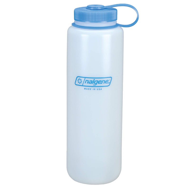 Nalgene HDPE Wide Mouth Water Bottle, Clear, 48 oz - Image 1