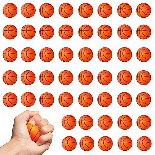 WELLVO Basketballs Party Favors 36 Pack Mini Basketball Stress Balls Relief Toys Foam Sports Balls for Kids Goodie Bag Stuffers Classroom Prizes Football Party Decorations16 inch - Image 1