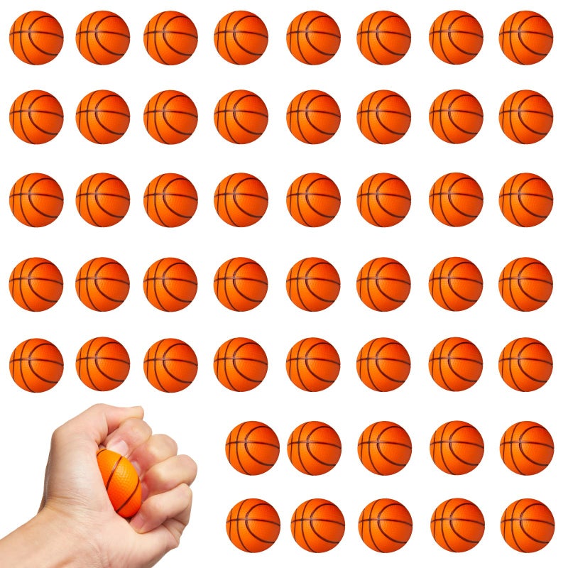 WELLVO Basketballs Party Favors 36 Pack Mini Basketball Stress Balls Relief Toys Foam Sports Balls for Kids Goodie Bag Stuffers Classroom Prizes Football Party Decorations16 inch - Image 3