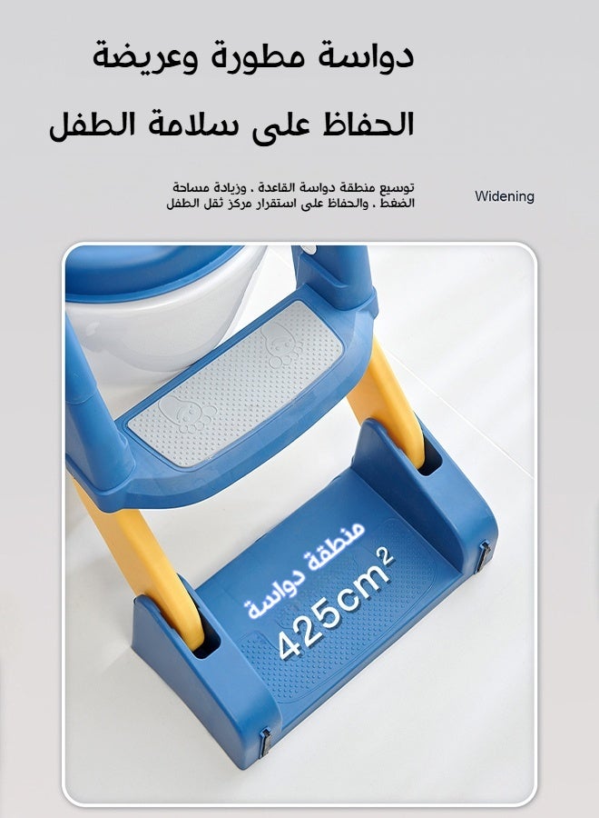 Aijmil Baby Potty, 3 In 1 Children's Ladder, Training Potty with Splash Protection and Cushion, Boys and Girls Potty (Gray) - Image 4