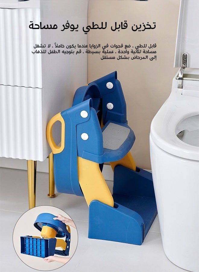 Aijmil Baby Potty, 3 In 1 Children's Ladder, Training Potty with Splash Protection and Cushion, Boys and Girls Potty (Gray) - Image 3