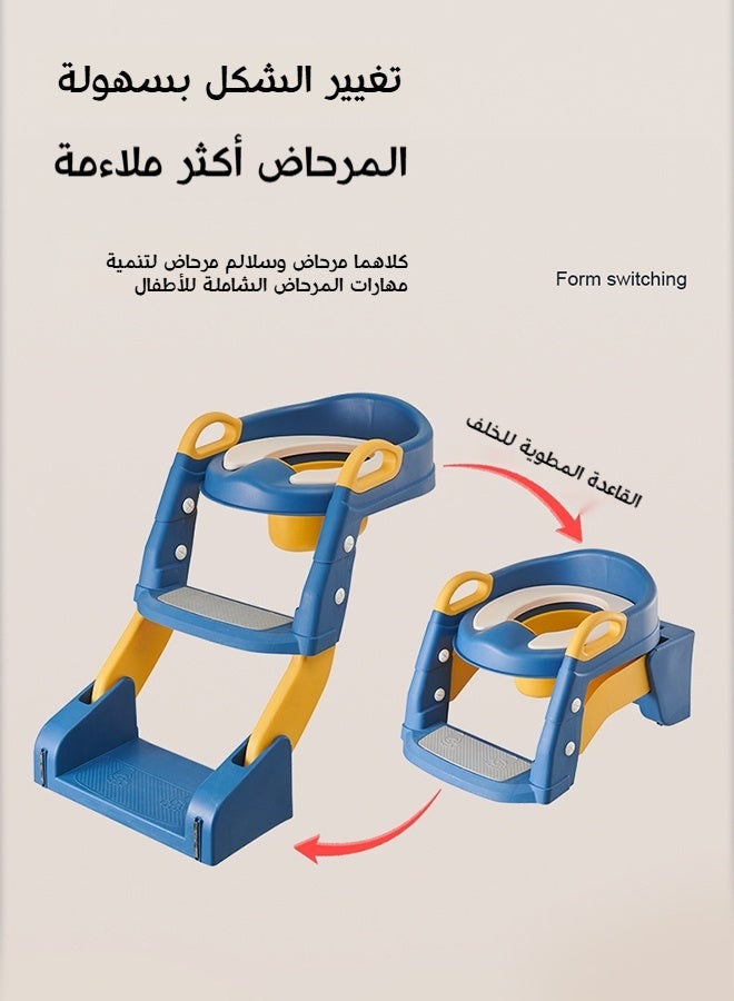 Aijmil Baby Potty, 3 In 1 Children's Ladder, Training Potty with Splash Protection and Cushion, Boys and Girls Potty (Gray) - Image 2
