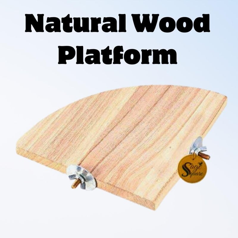 Sage Square Natural Wood Quarter Platform 4 Inch - A Perfect Perch and Playground for Your Feathered Friend, Promote Physical and Mental Well-Being, Create a Natural Habitat for Your Beloved Bird - Image 1