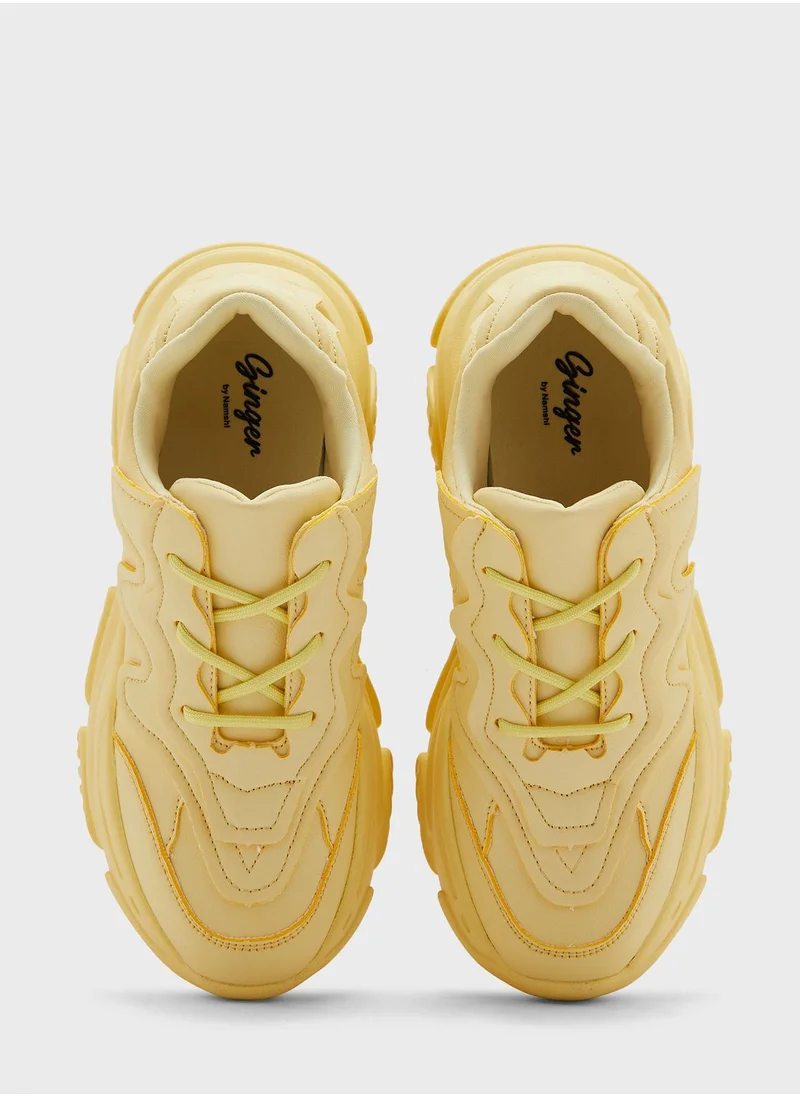 Ginger Zig Zag Pattern Chunky Sneaker