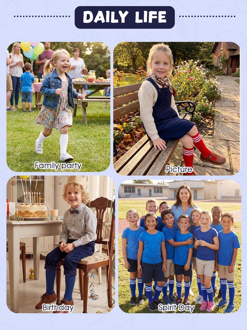 American Trends Kids Toddler White Soccer Socks Youth Baseball Softball Football Socks Knee High Accessories for Girls 1 Pack Pure White 3-6 Years - Image 2