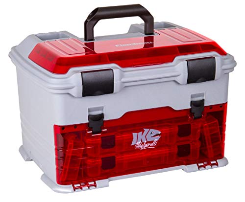 Flambeau Outdoors T5PW "IKE" Multiloader Tackle Box, Fishing Organizer with Tuff Tainer Boxes Included, Zerust Anti-Corrosion Technology - Translucent Red/Gray - Image 1