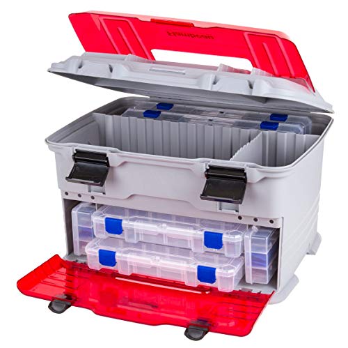Flambeau Outdoors T5PW "IKE" Multiloader Tackle Box, Fishing Organizer with Tuff Tainer Boxes Included, Zerust Anti-Corrosion Technology - Translucent Red/Gray - Image 3