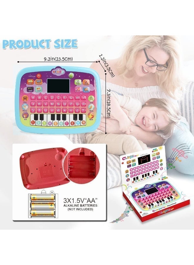 جهاز لوحي للأطفال / لوحة تعليمية للرضع بشاشة LED لتعليم الحروف الأبجدية، الأرقام، الكلمات، الموسيقى، الرياضيات، لعبة إلكترونية تفاعلية لتنمية المهارات المبكرة للأولاد والبنات بعمر 3 سنوات فما فوق (أزرق) - Image 2