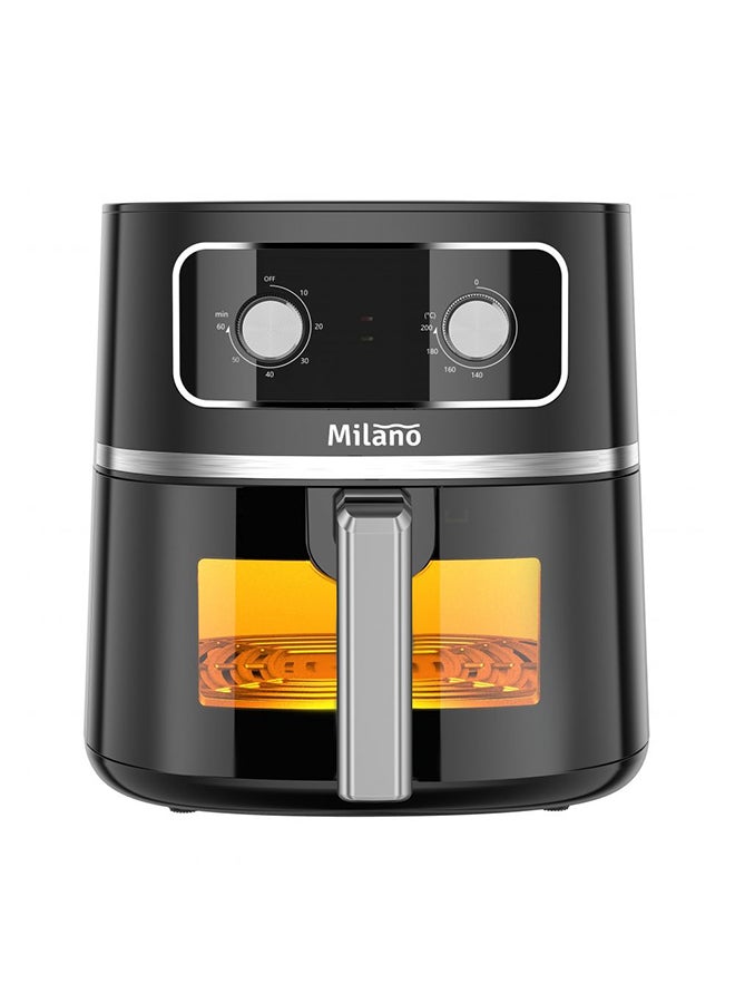 DANUBE HOME Milano 5.7 L Digital Air Fryer with Touch Control, Rapid Hot Air Circulation, Low Oil Cooking, Non-Stick Basket, Family Size Healthy Fryer for Home Kitchen