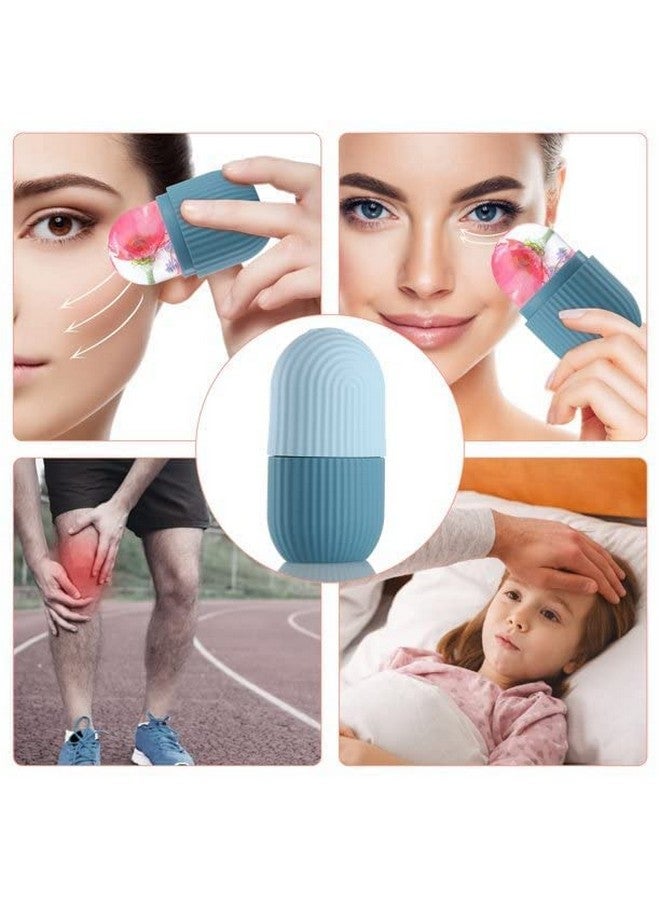 Loquat Ice Roller for Face, Puffy Eyes  Neck, Easy to Hold  Use, Reusable, Facial Beauty Ice Roller for Glowing  Clear Skin, Cold Therapy Facial Massage Roller Pack Of 1 (Blue) - Image 4