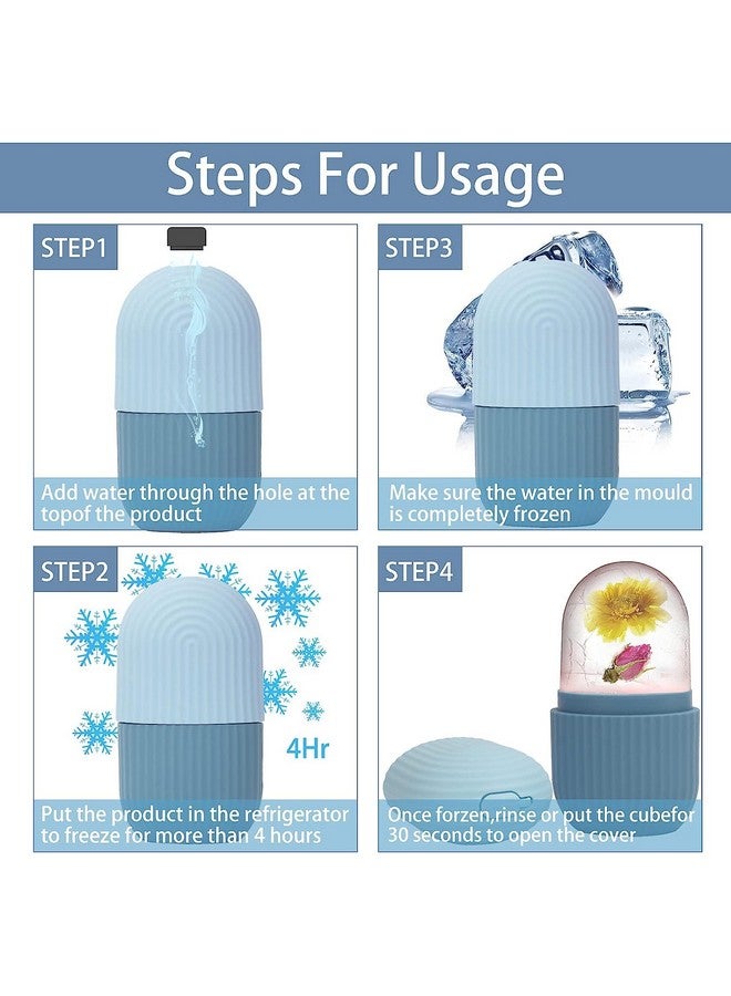Loquat Ice Roller for Face, Puffy Eyes  Neck, Easy to Hold  Use, Reusable, Facial Beauty Ice Roller for Glowing  Clear Skin, Cold Therapy Facial Massage Roller Pack Of 1 (Blue) - Image 3