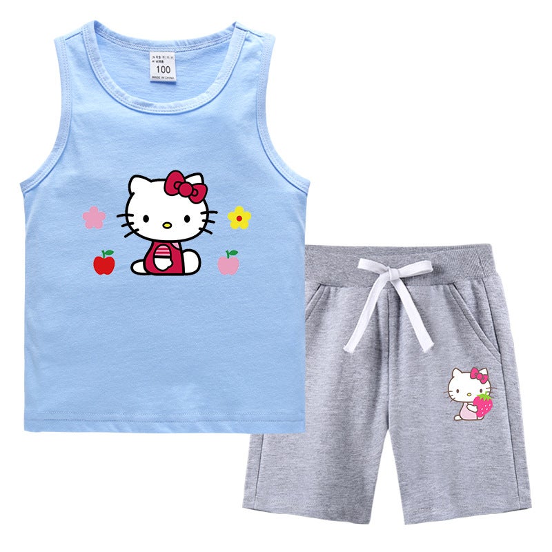 2023 Children'S Summer Vest Pants Sports Casual Base Shirt Outer Wear Thin Sleeveless Two-Piece Suit For Small And Medium-Sized Children - Image 3