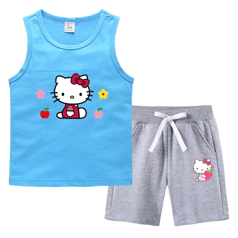 2023 Children'S Summer Vest Pants Sports Casual Base Shirt Outer Wear Thin Sleeveless Two-Piece Suit For Small And Medium-Sized Children - Image 4