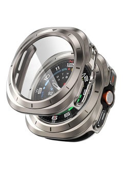 O Ozone Pack of 2 Compatible with Samsung Galaxy Watch Ultra Case 47mm, Hard Bumper Case with Built-in Tempered Glass HD Full Protective Cover for Galaxy Watch 7 Ultra Accessories for Men Women - Titanium  - Image 1